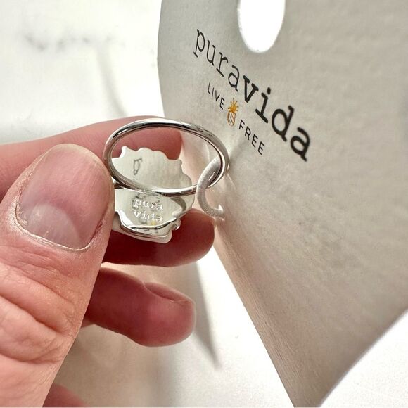 Pura Vida White Grande Shell Ring NWT Size 7 Beach Vacation Coastal Chic - Picture 7 of 11